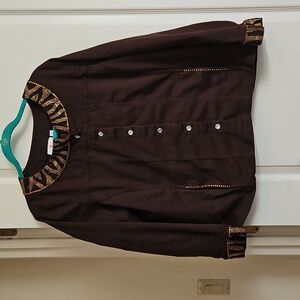Quacker Factory Chocolate Brown Top